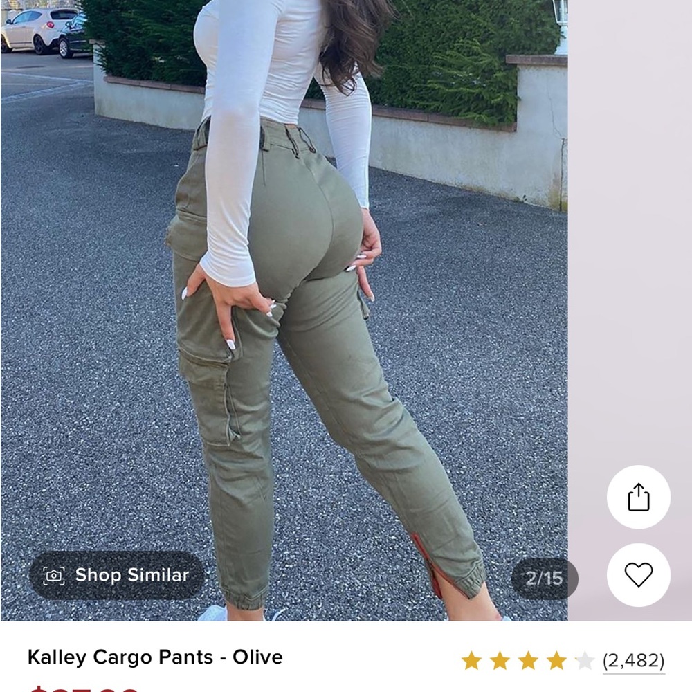 Fashion nova size small olive cargo pants ! Never worn